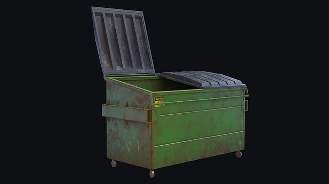 Dumpster trash can Free low-poly 3D model