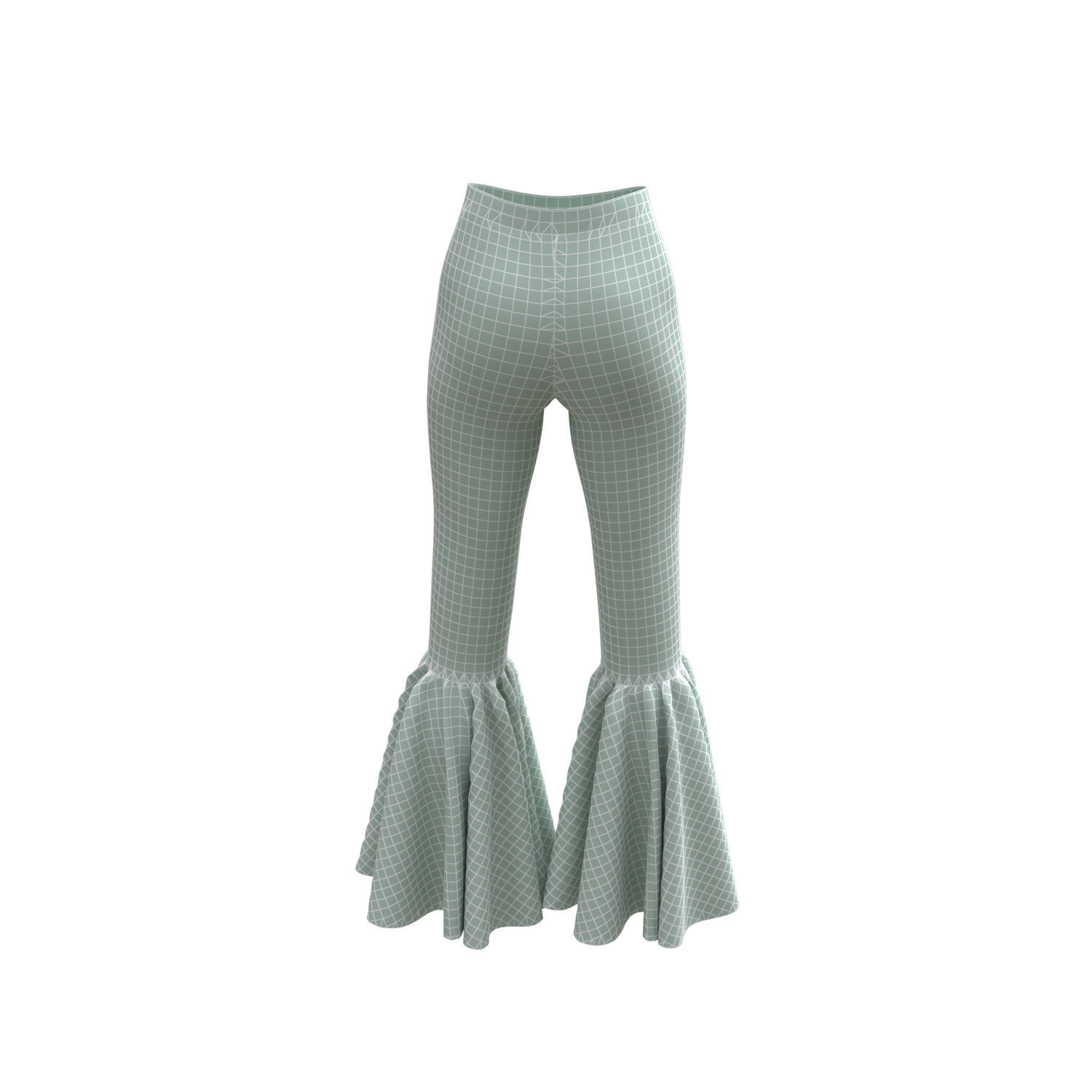 Pants Fancy Flared Bottom 3D model_4