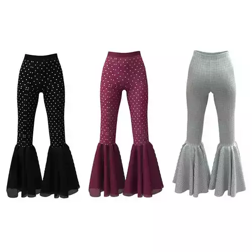 Pants Fancy Flared Bottom 