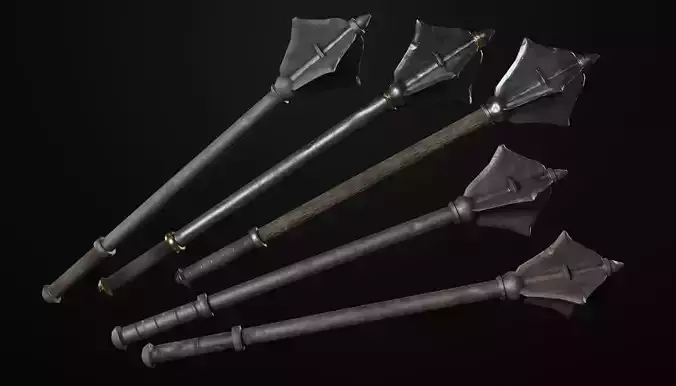 Medieval mace with multiple texture variations