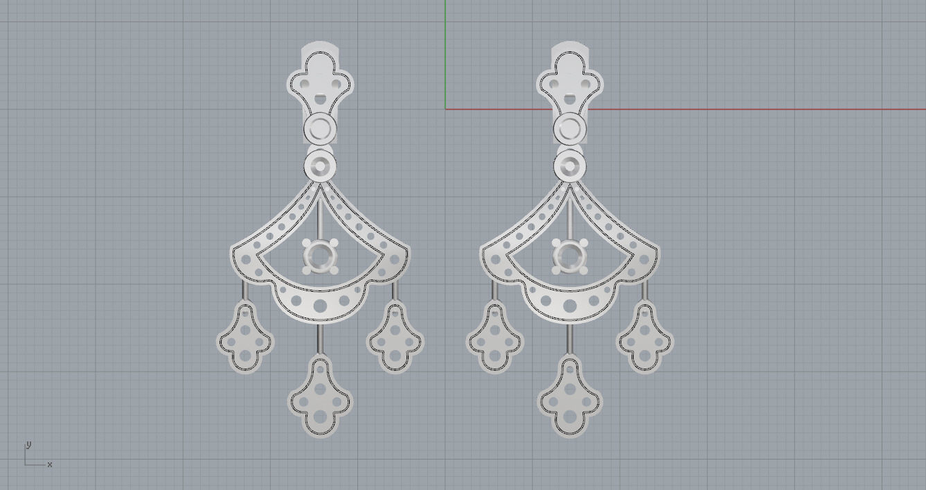Earrings ruby and diamond 3D print model_10