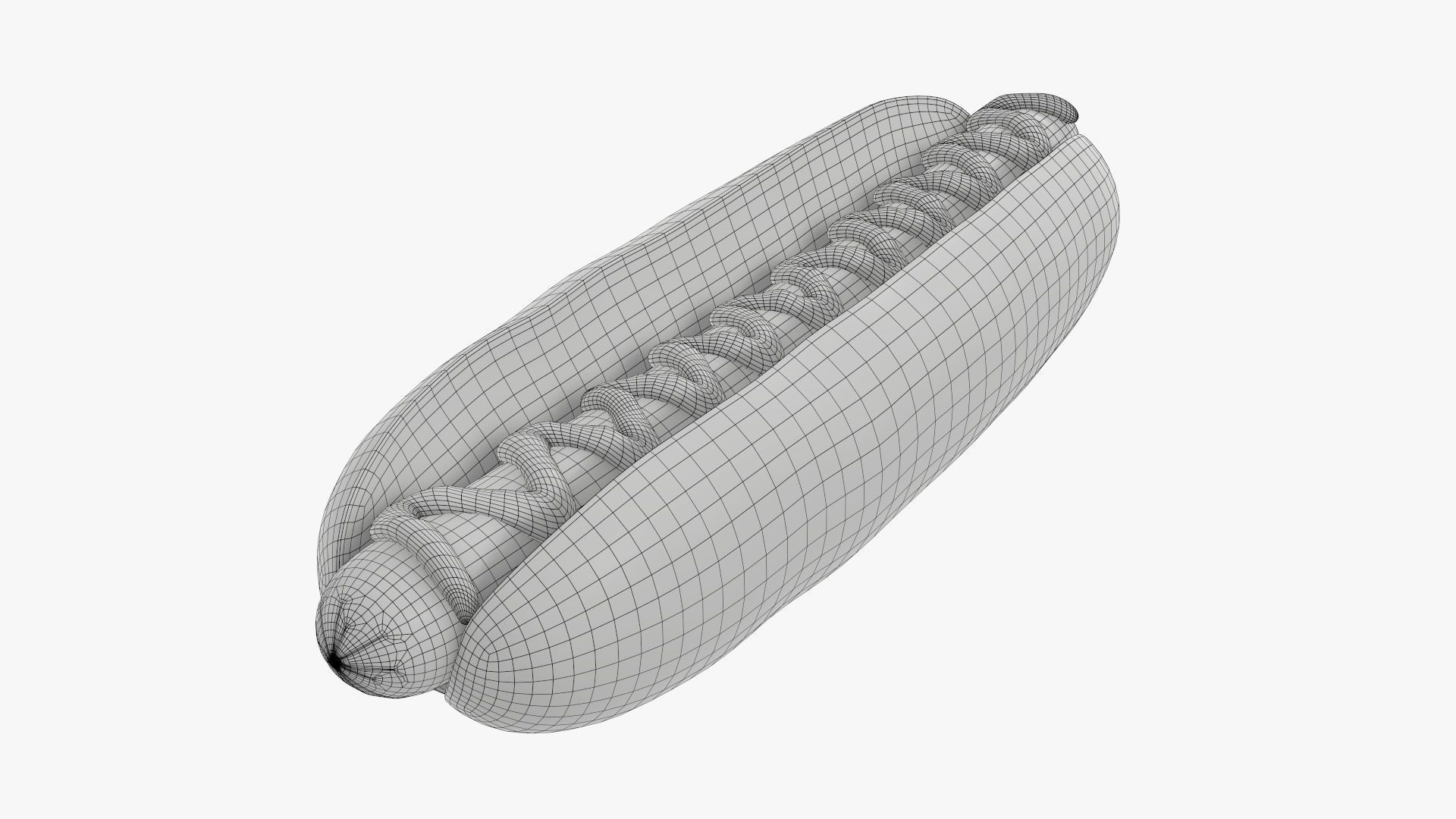 Hot dog with ketchup 3D model_10