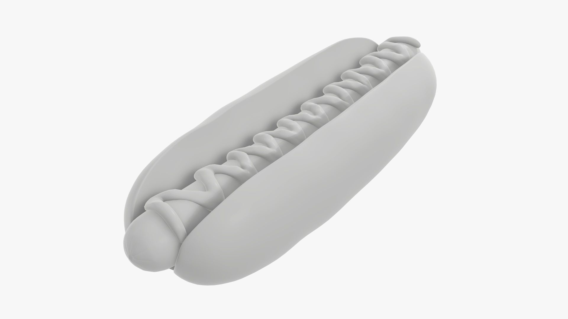 Hot dog with ketchup 3D model_5