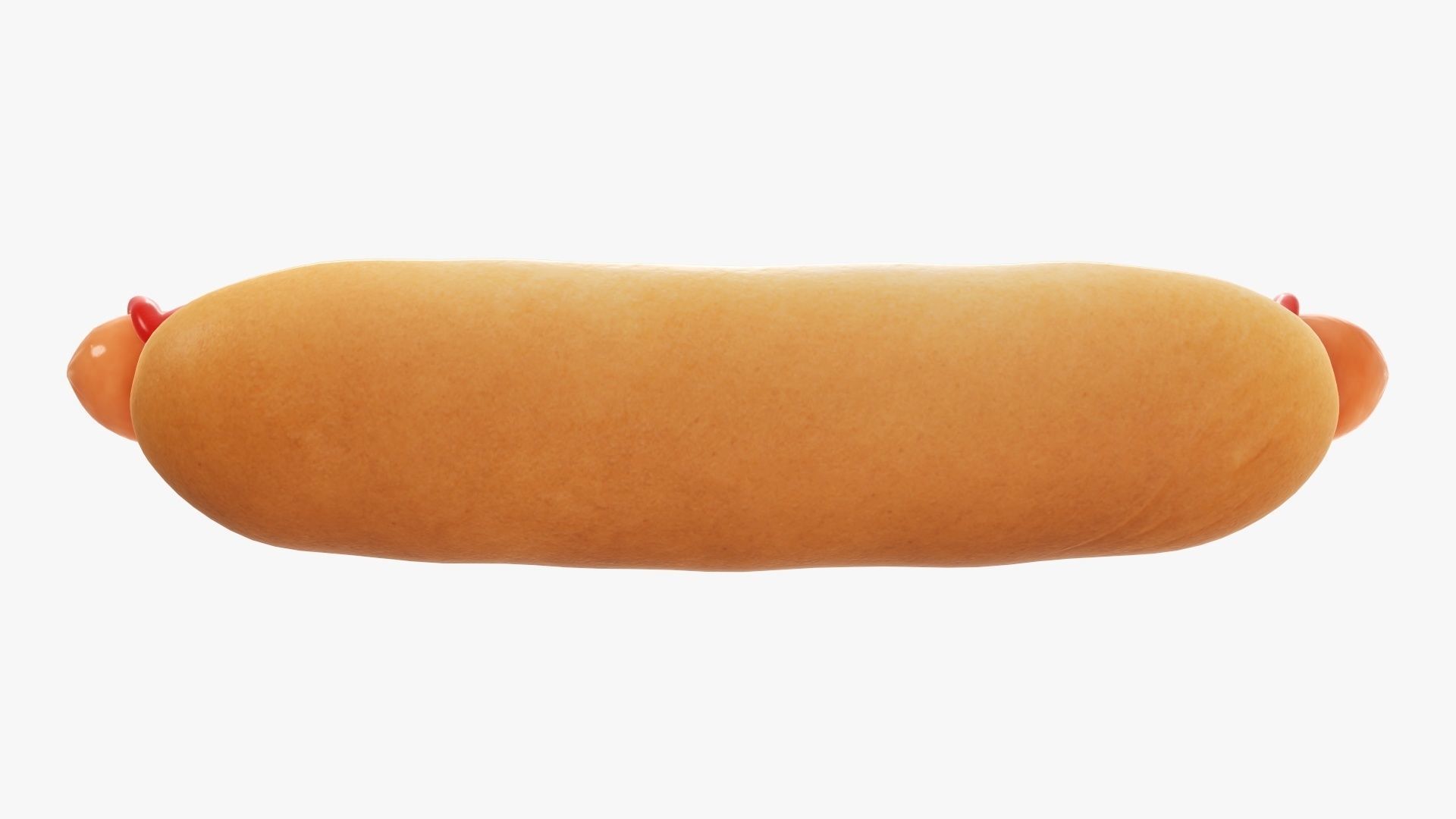 Hot dog with ketchup 3D model_2