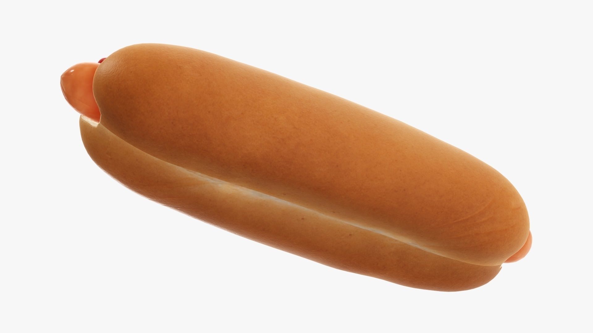 Hot dog with ketchup 3D model_4
