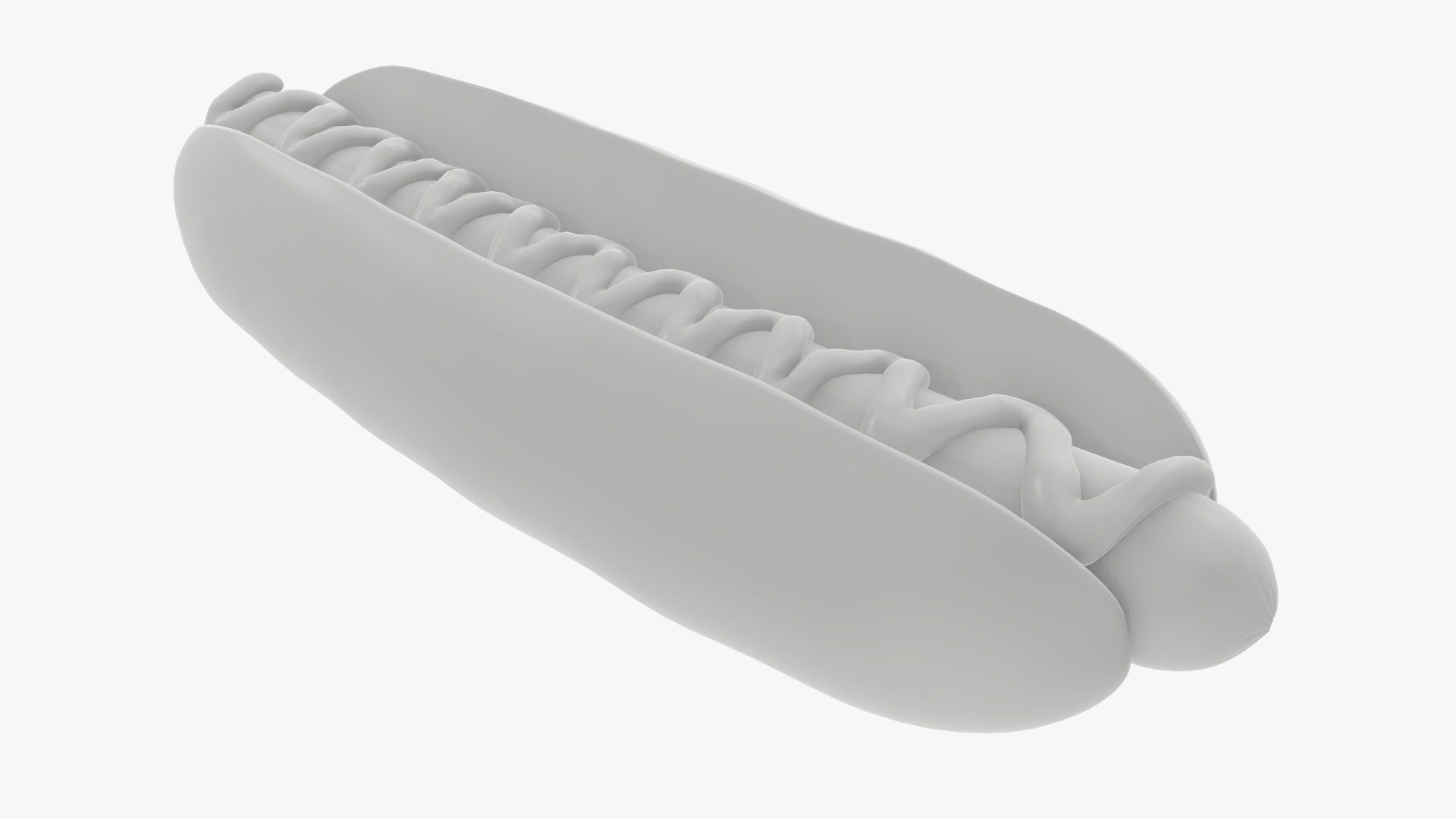 Hot dog with ketchup 3D model_8