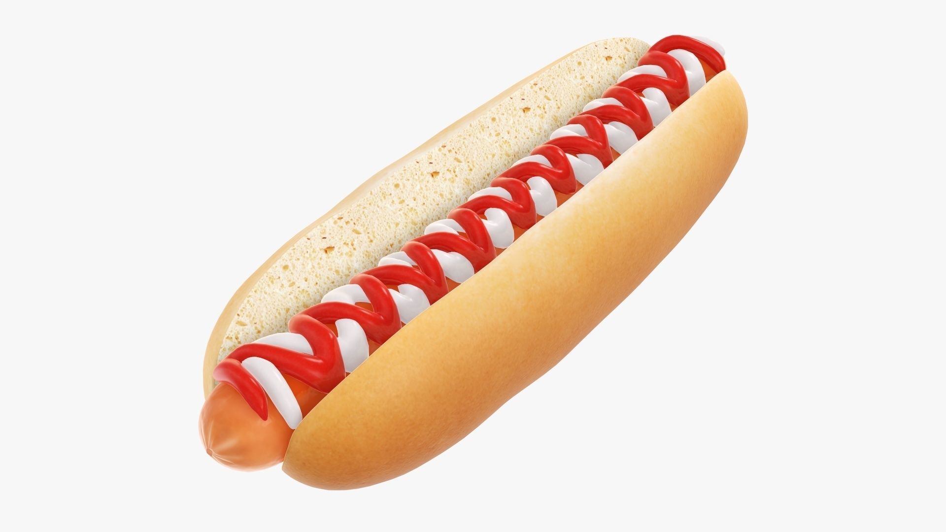 Hot dog with ketchup and mayonnaise