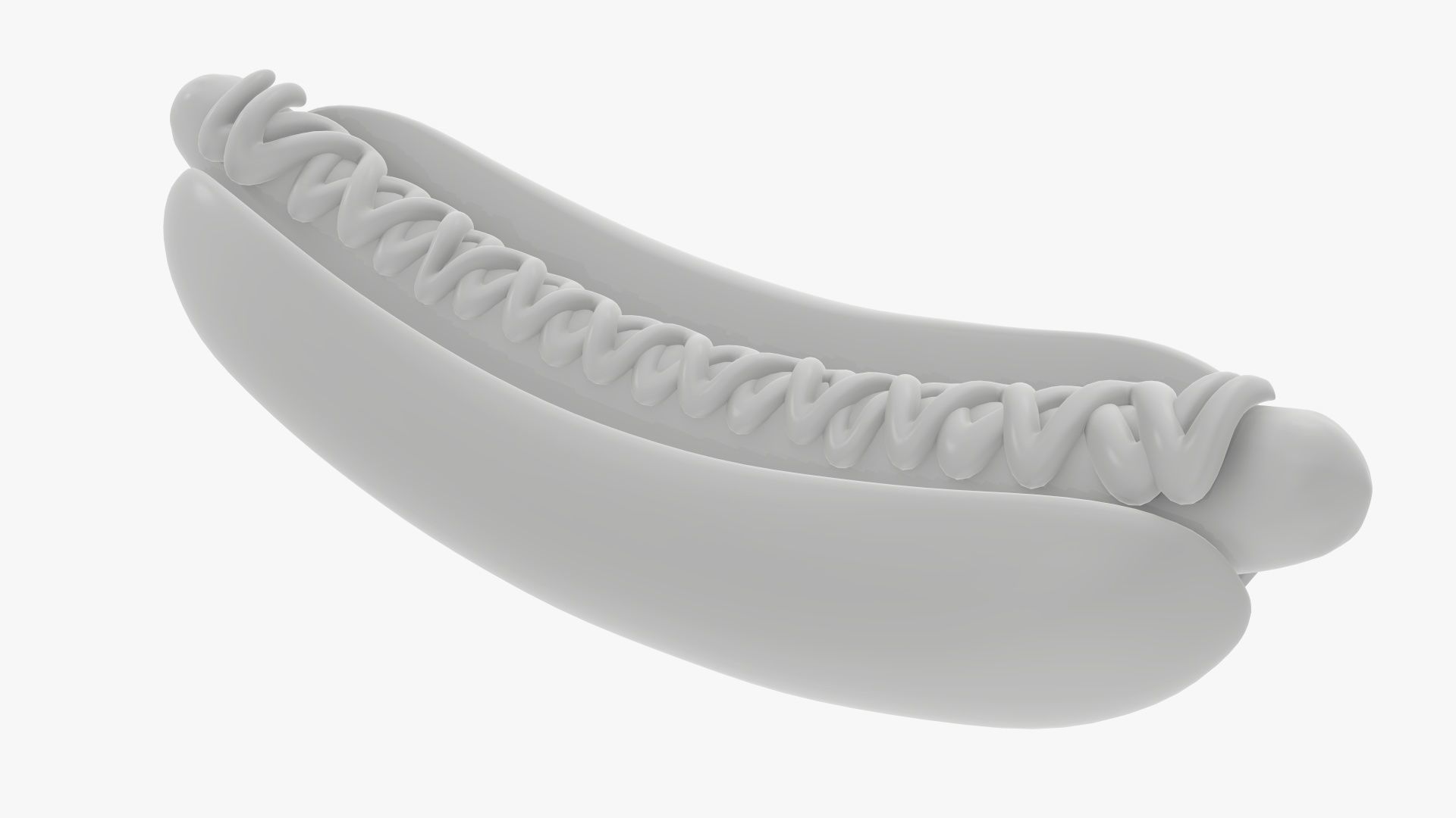 Hot dog with ketchup and mustard stylized 3D model_9