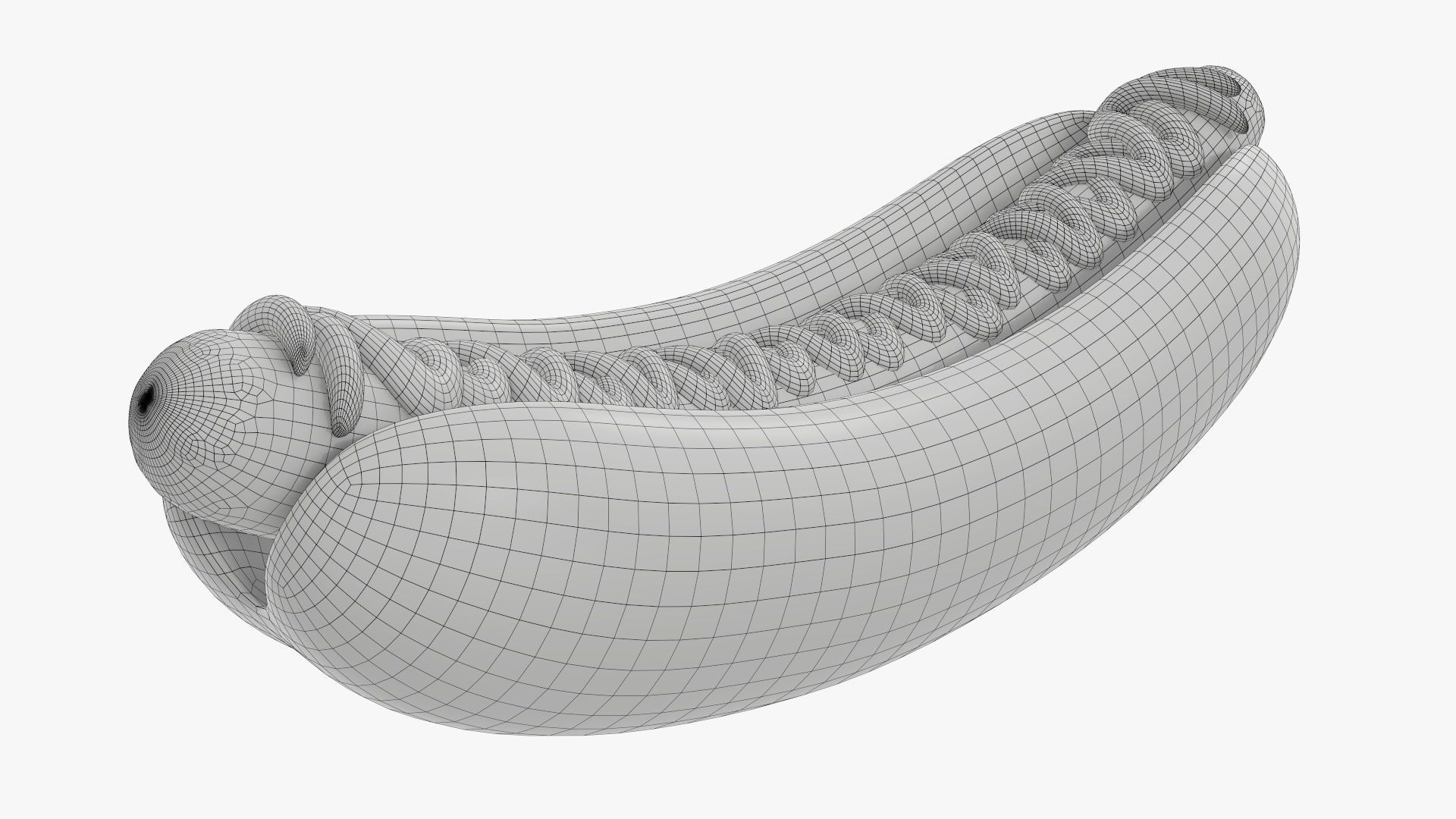 Hot dog with ketchup and mustard stylized 3D model_11