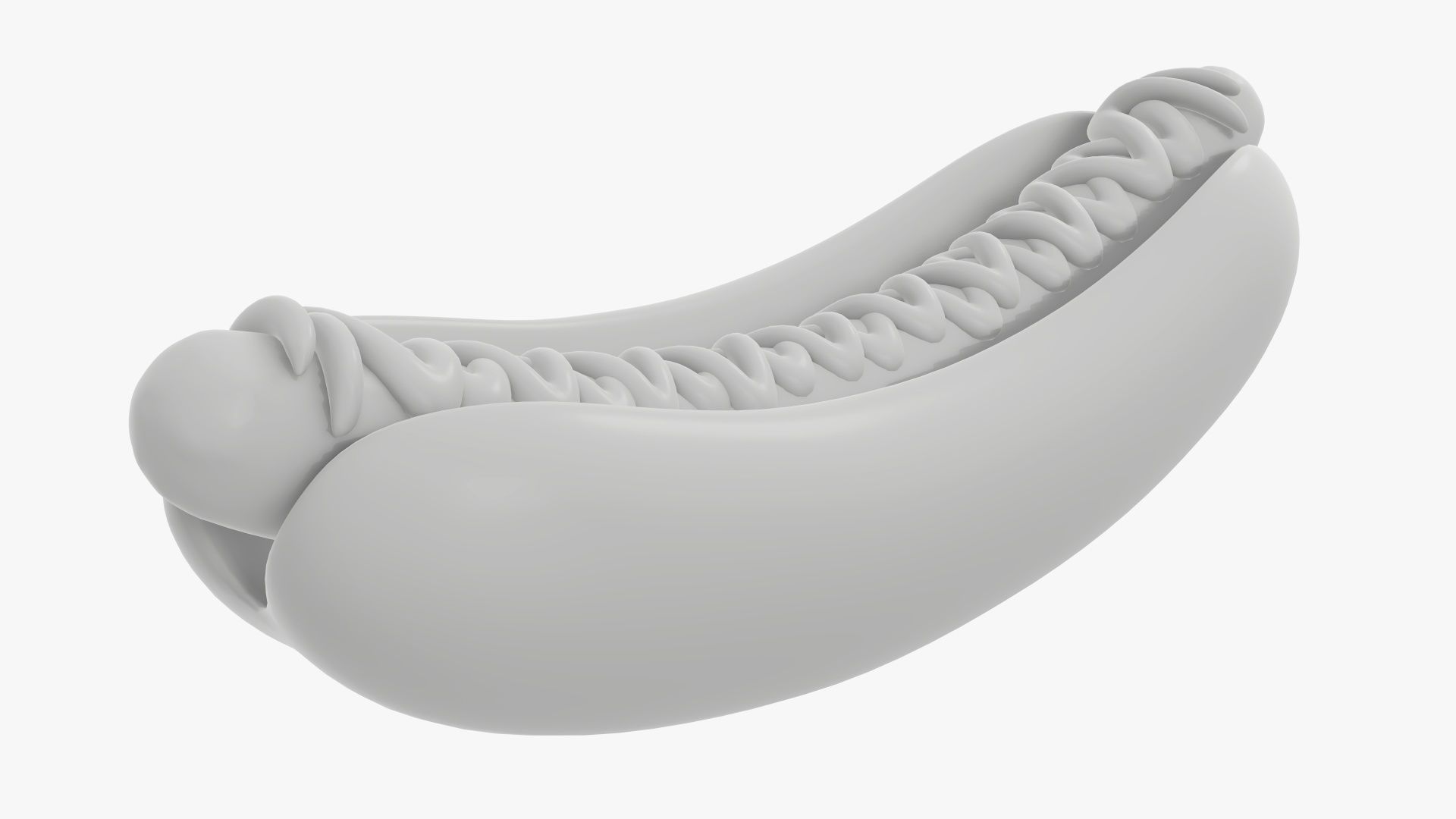 Hot dog with ketchup and mustard stylized 3D model_6