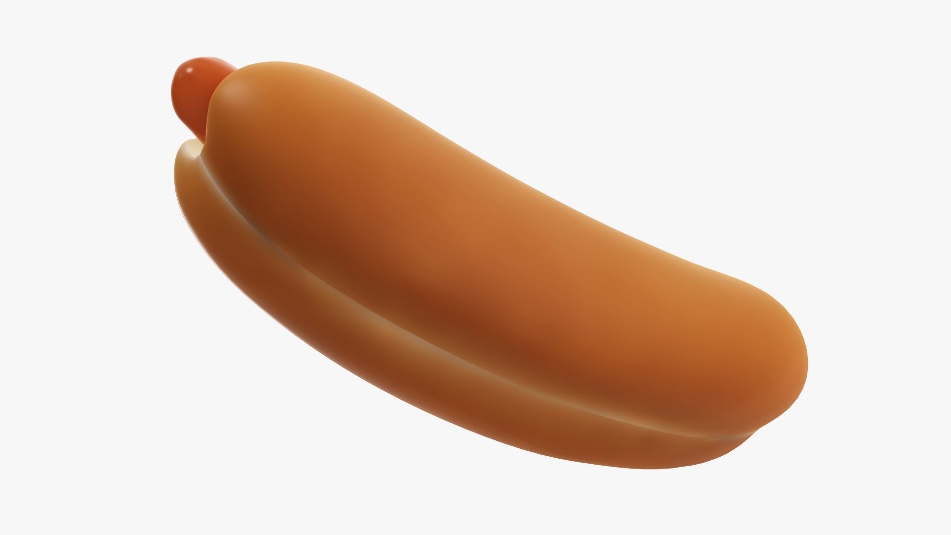 Hot dog with ketchup and mustard stylized 3D model_5