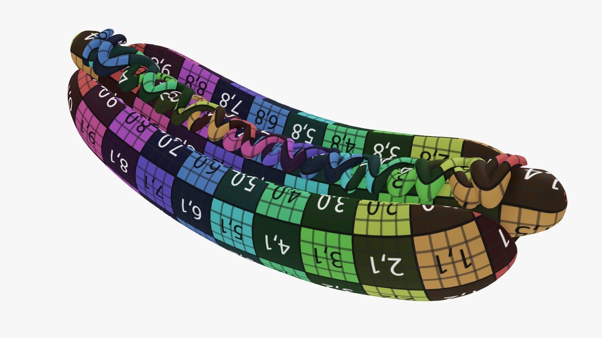 Hot dog with ketchup and mustard stylized 3D model_19