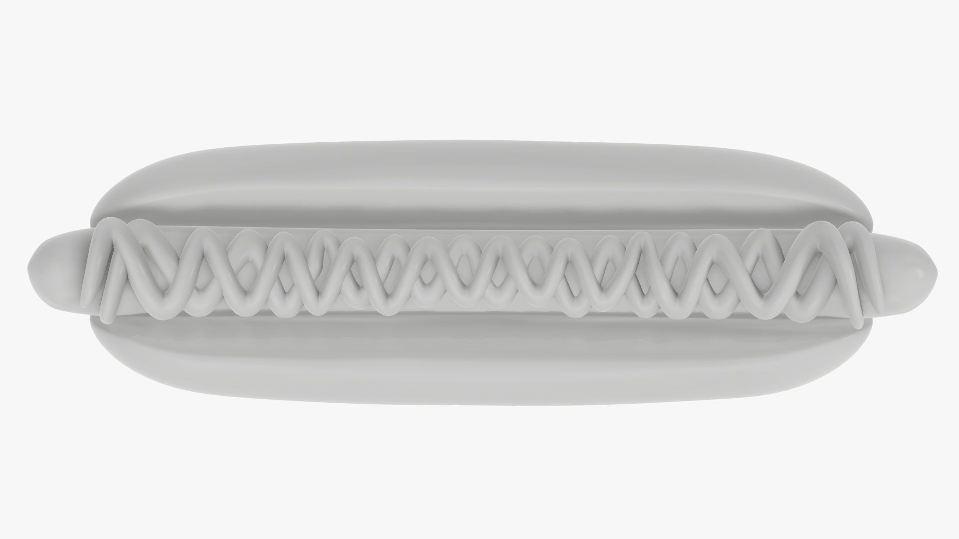 Hot dog with ketchup and mustard stylized 3D model_7