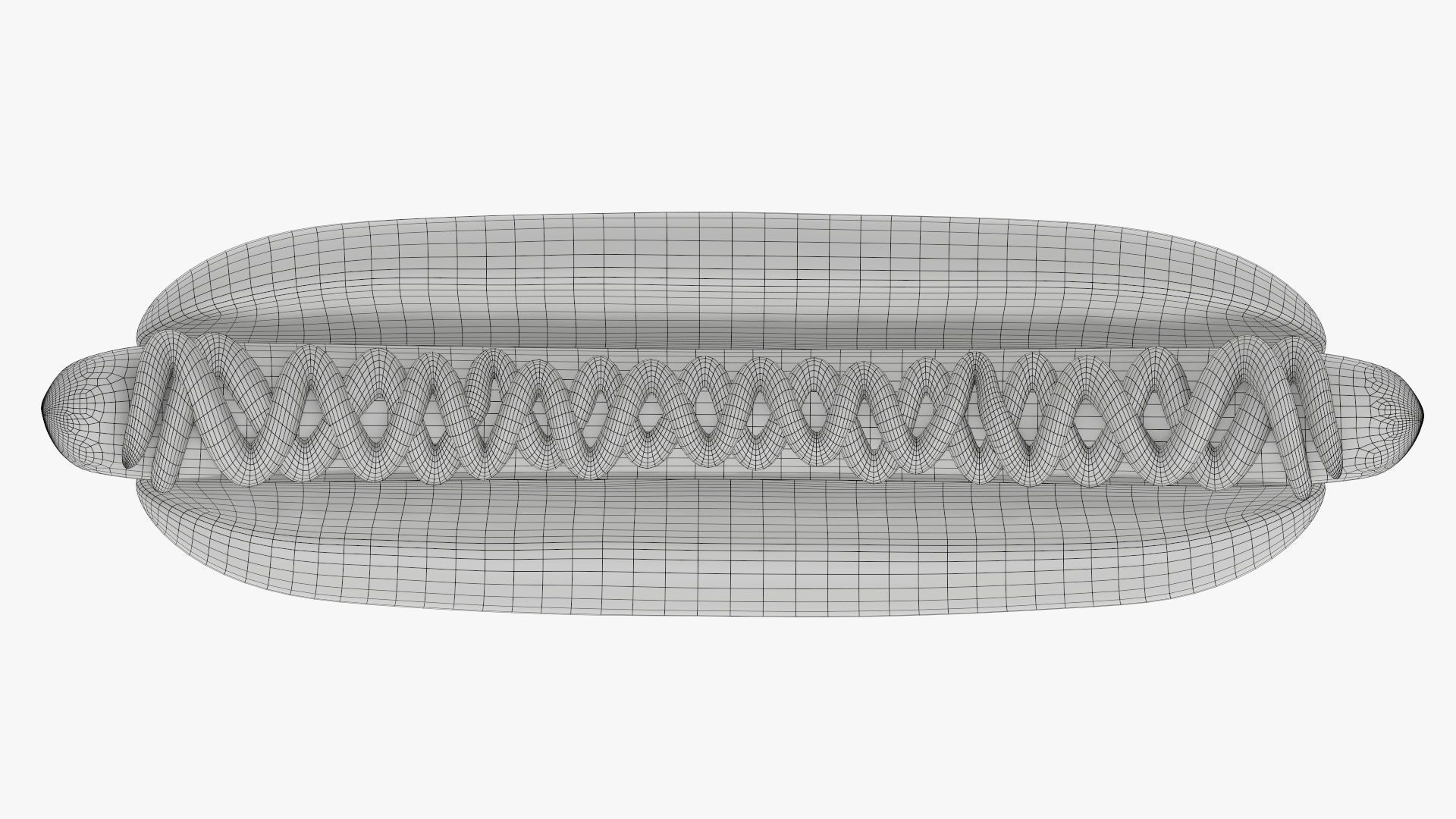 Hot dog with ketchup and mustard stylized 3D model_12