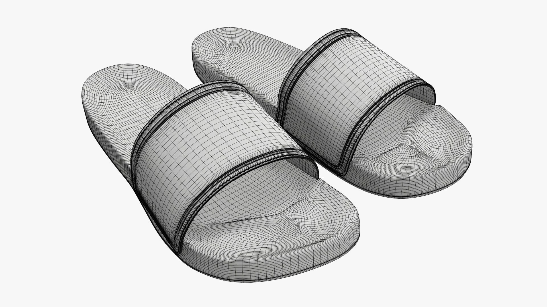 Men slides footwear sandals 03 3D model_11