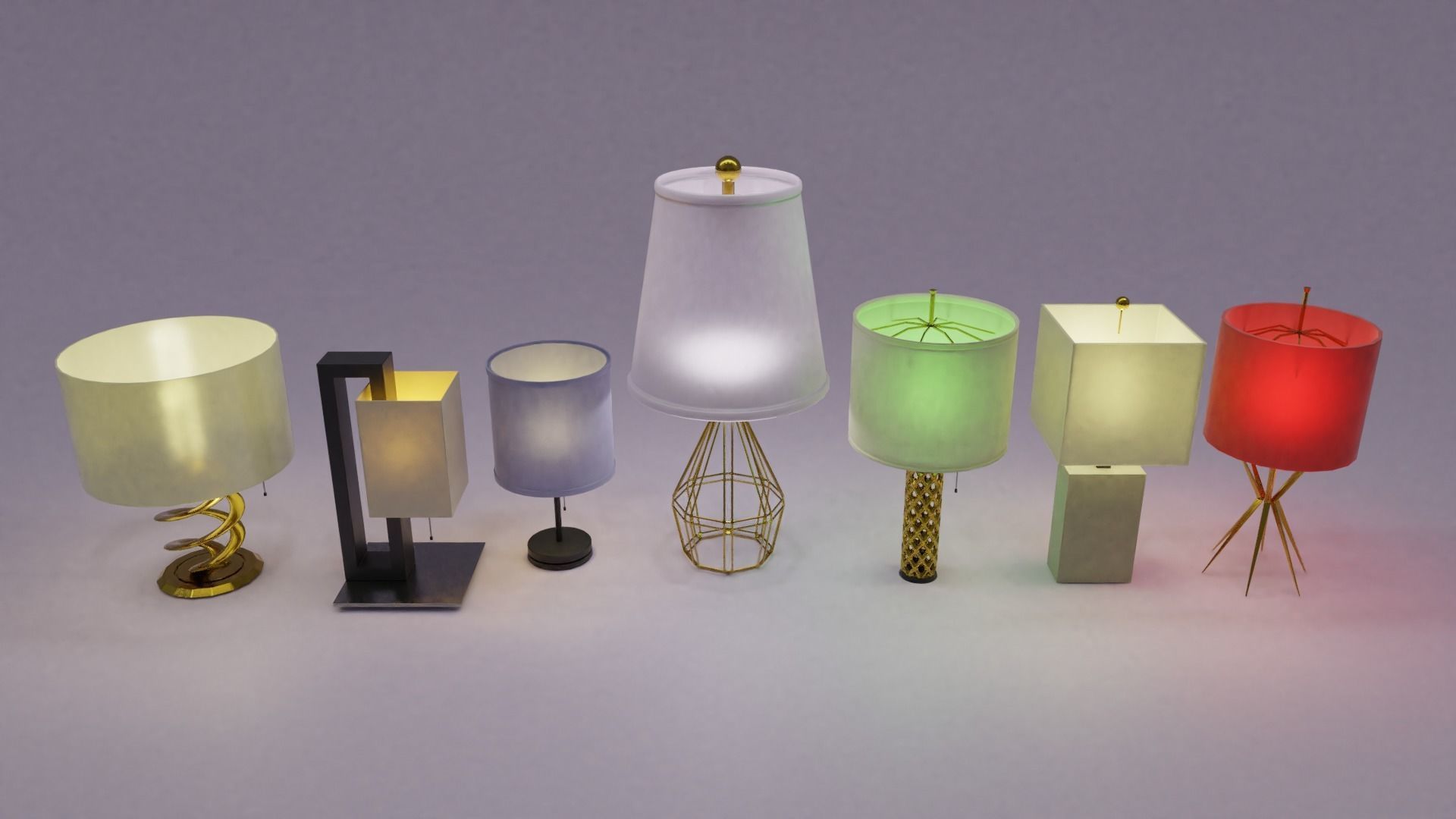 Modern Lamps 3D model_4