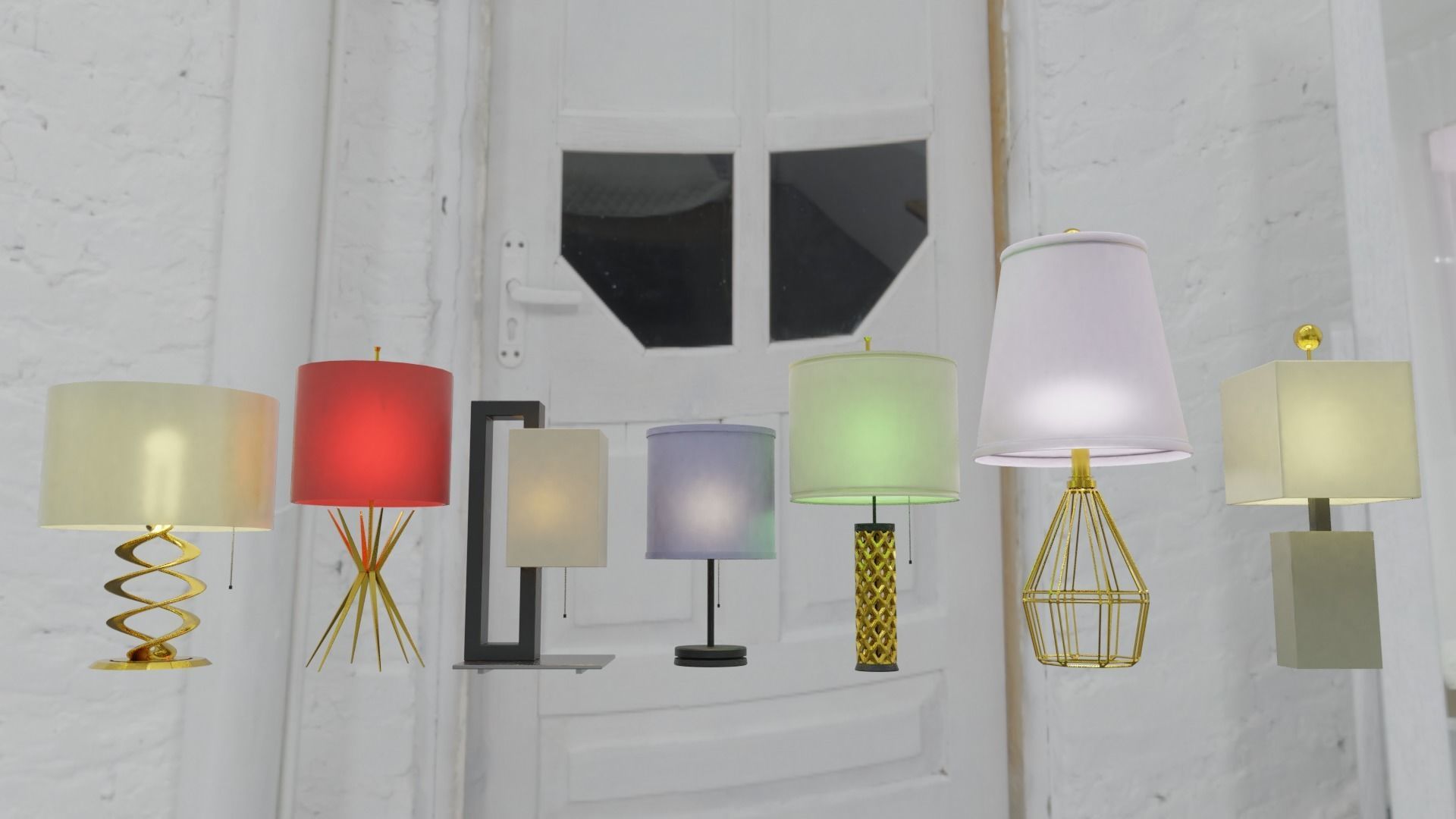 Modern Lamps 3D model_2