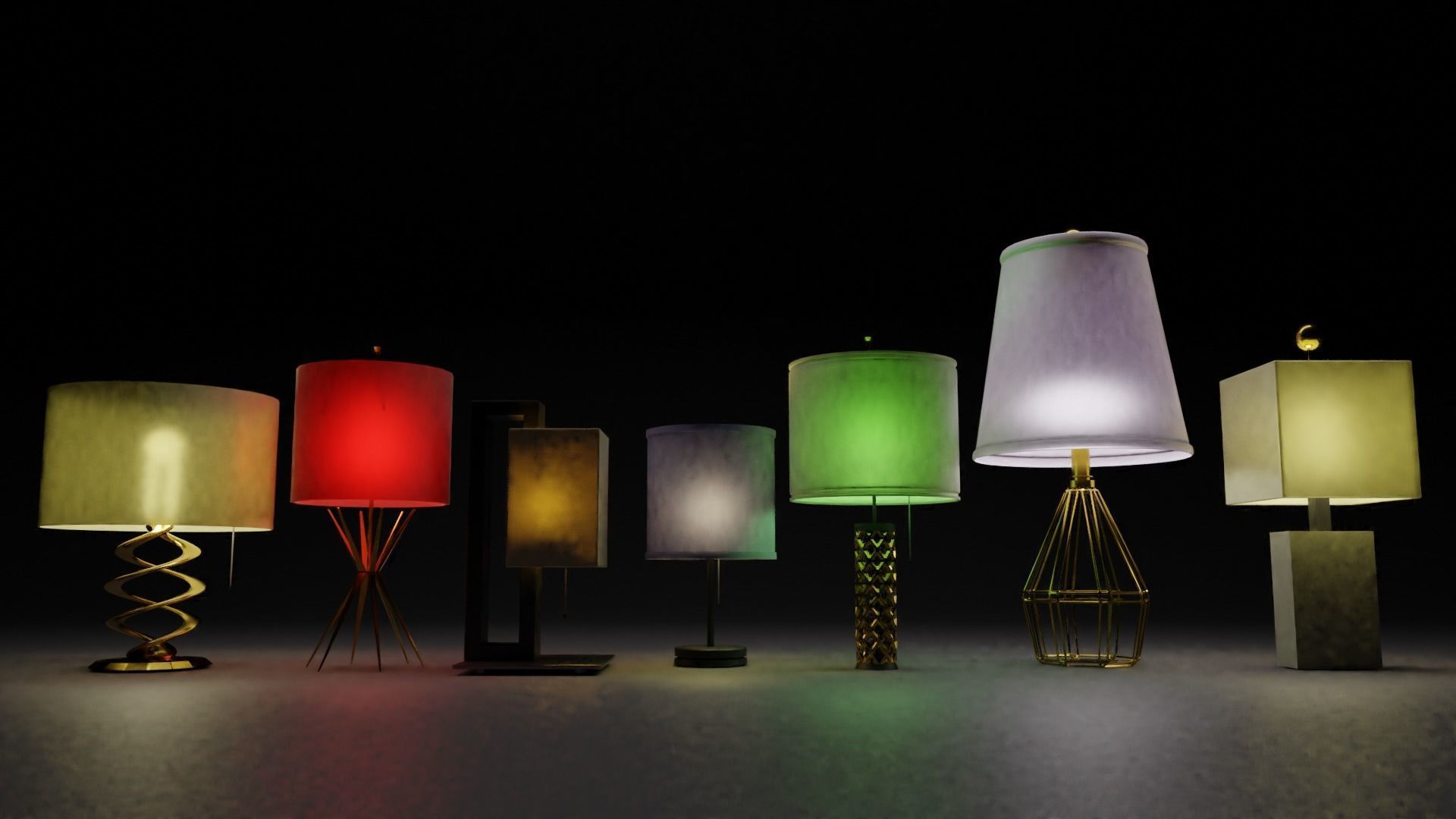 Modern Lamps 3D model_3