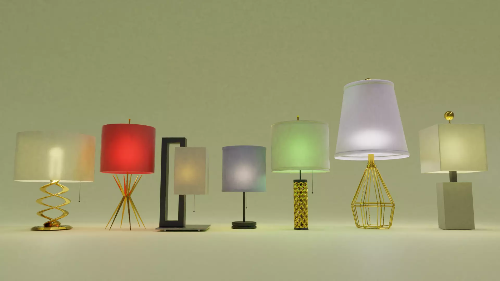 Modern Lamps 3D model_0