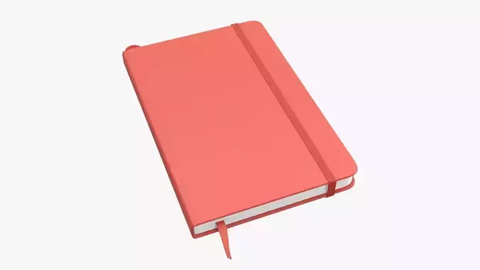 Notebook hardcover with strap small A5 3D model