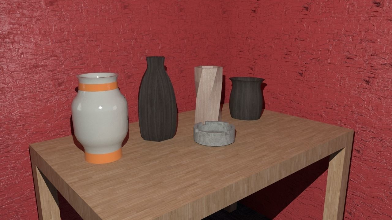 vase set bowling ball 3D model_2