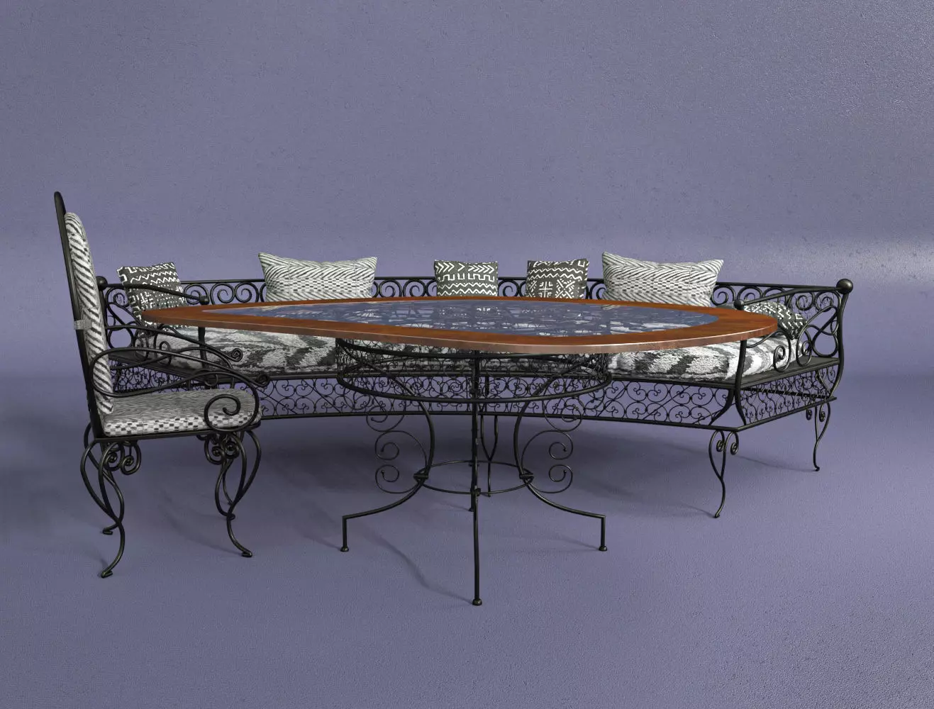 Sofa Table and chair  3D model_0