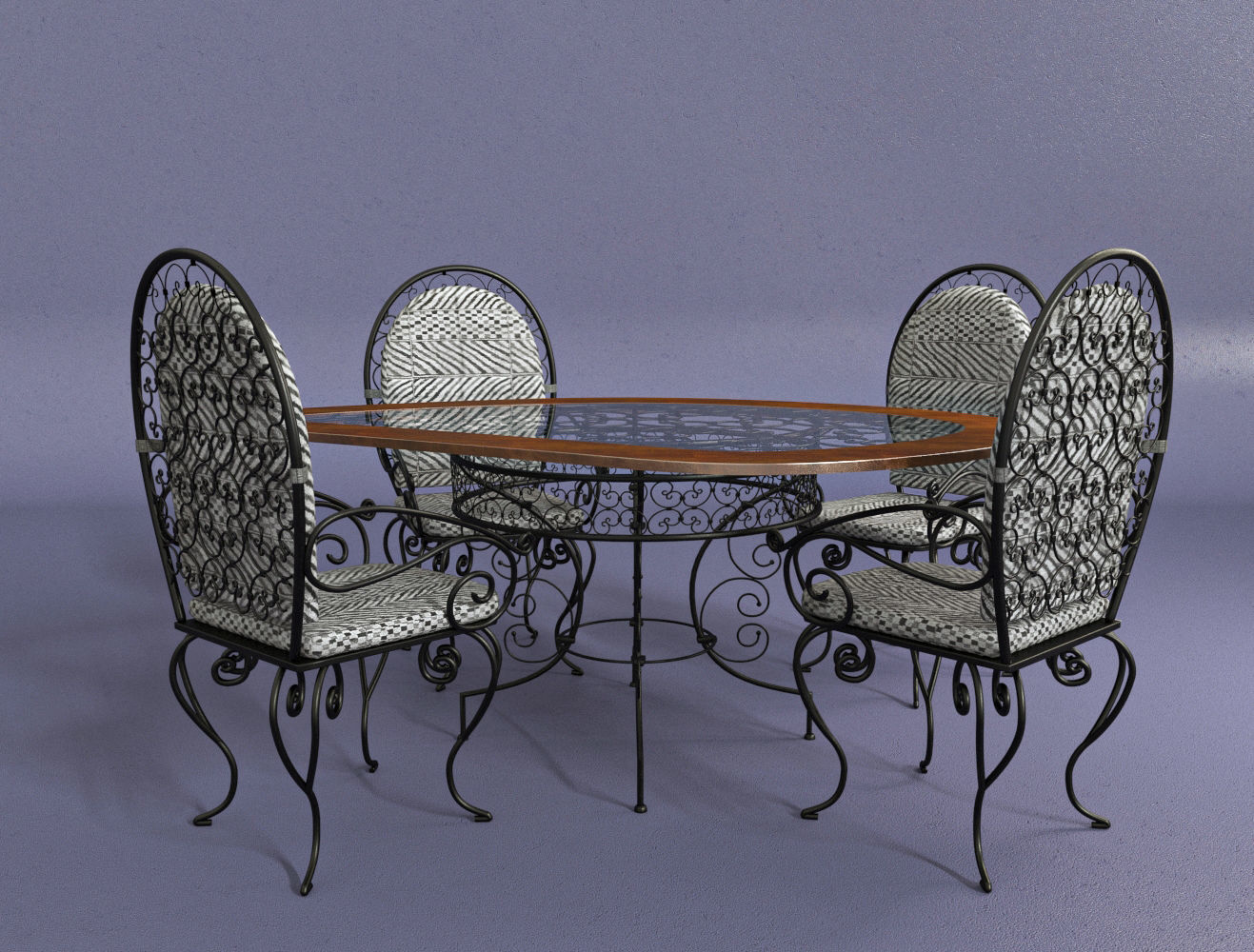 Sofa Table and chair  3D model_1