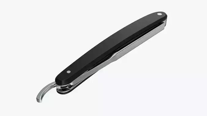 Straight vintage razor close 3D model
