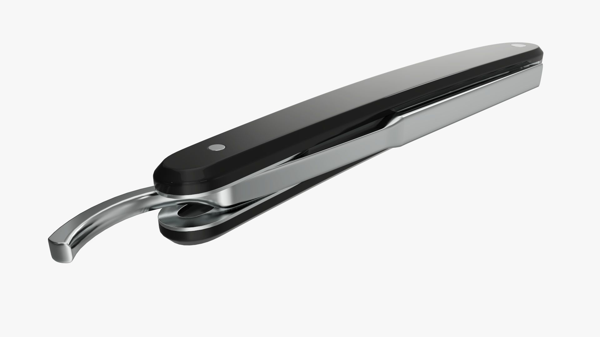 Straight vintage razor close 3D model_2