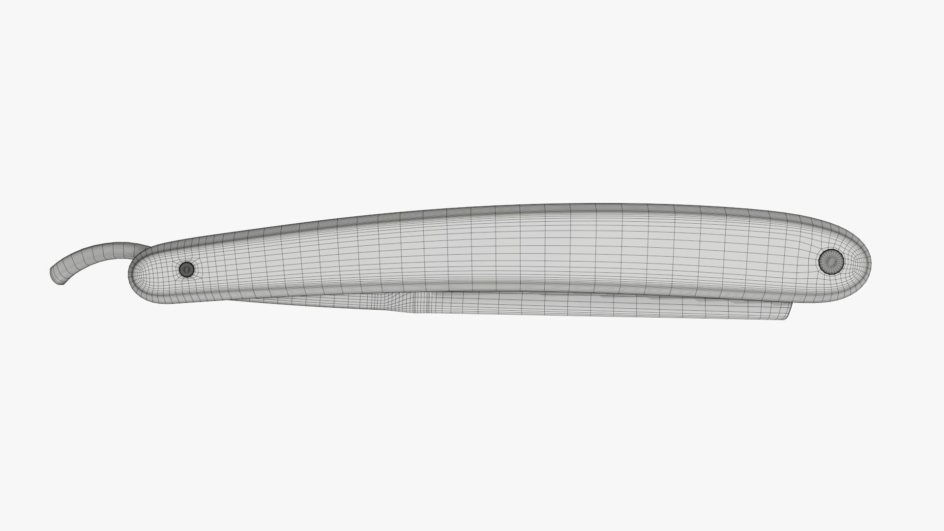 Straight vintage razor close 3D model_7