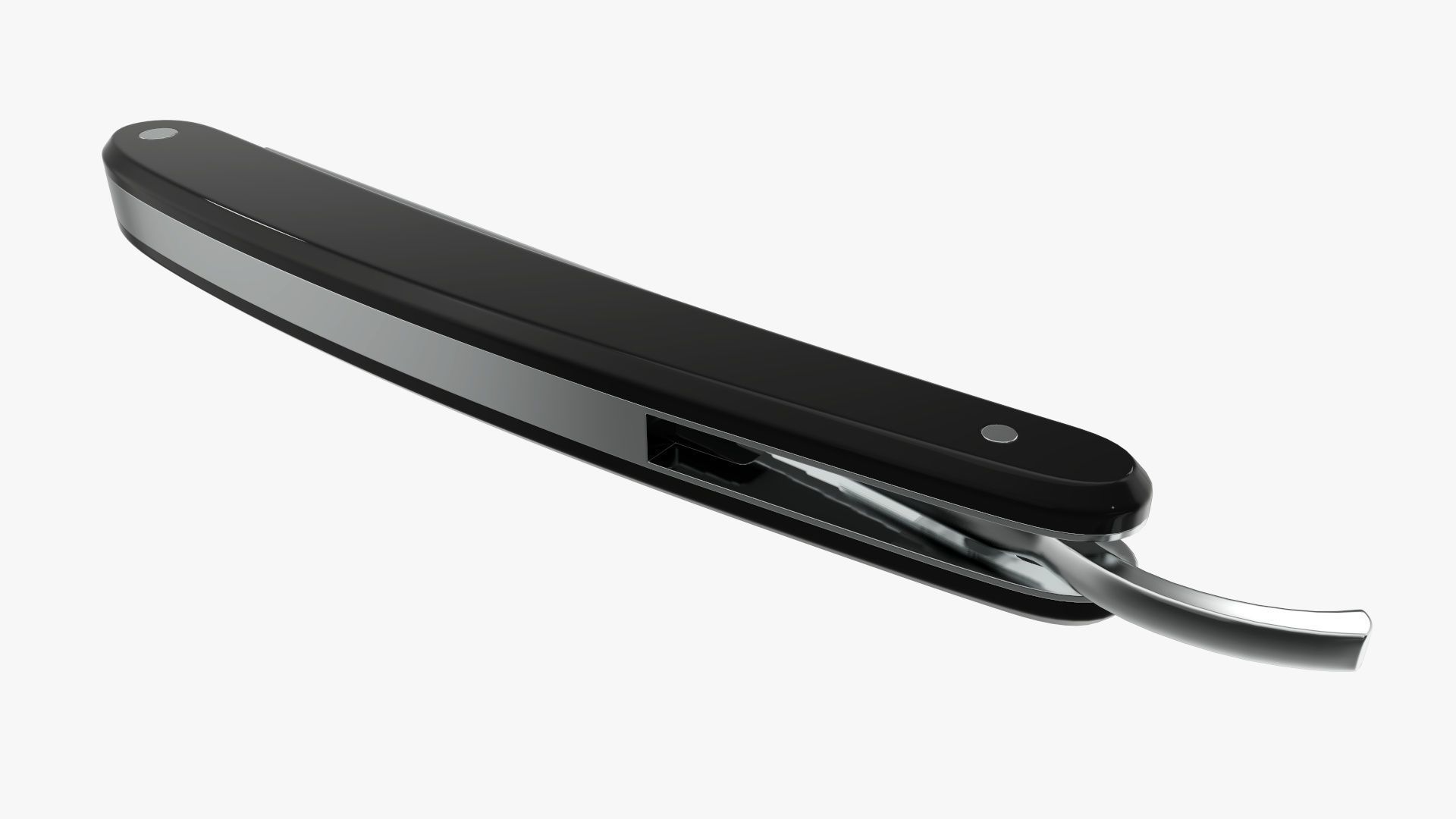 Straight vintage razor close 3D model_3