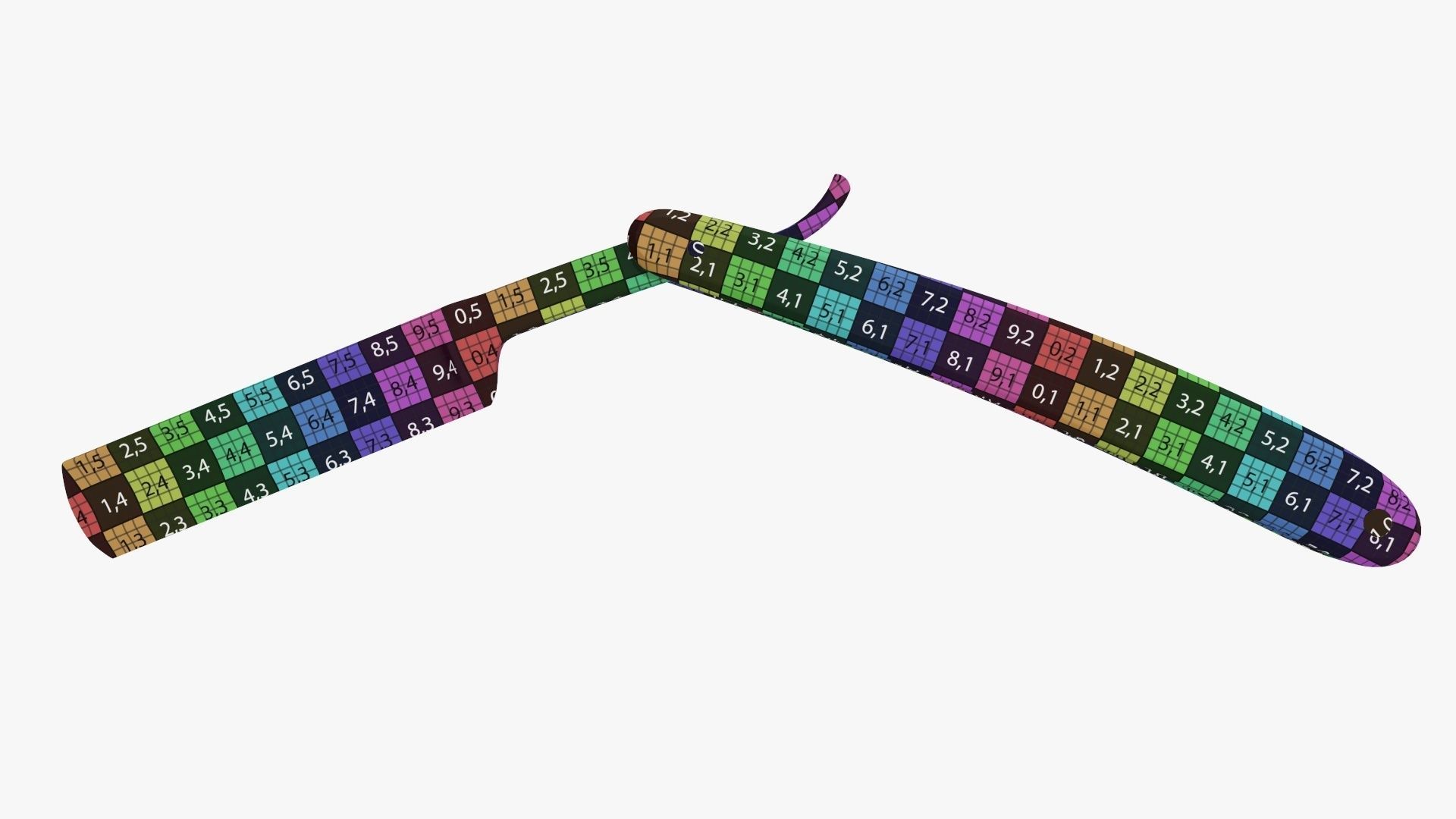 Straight vintage razor open 3D model_11