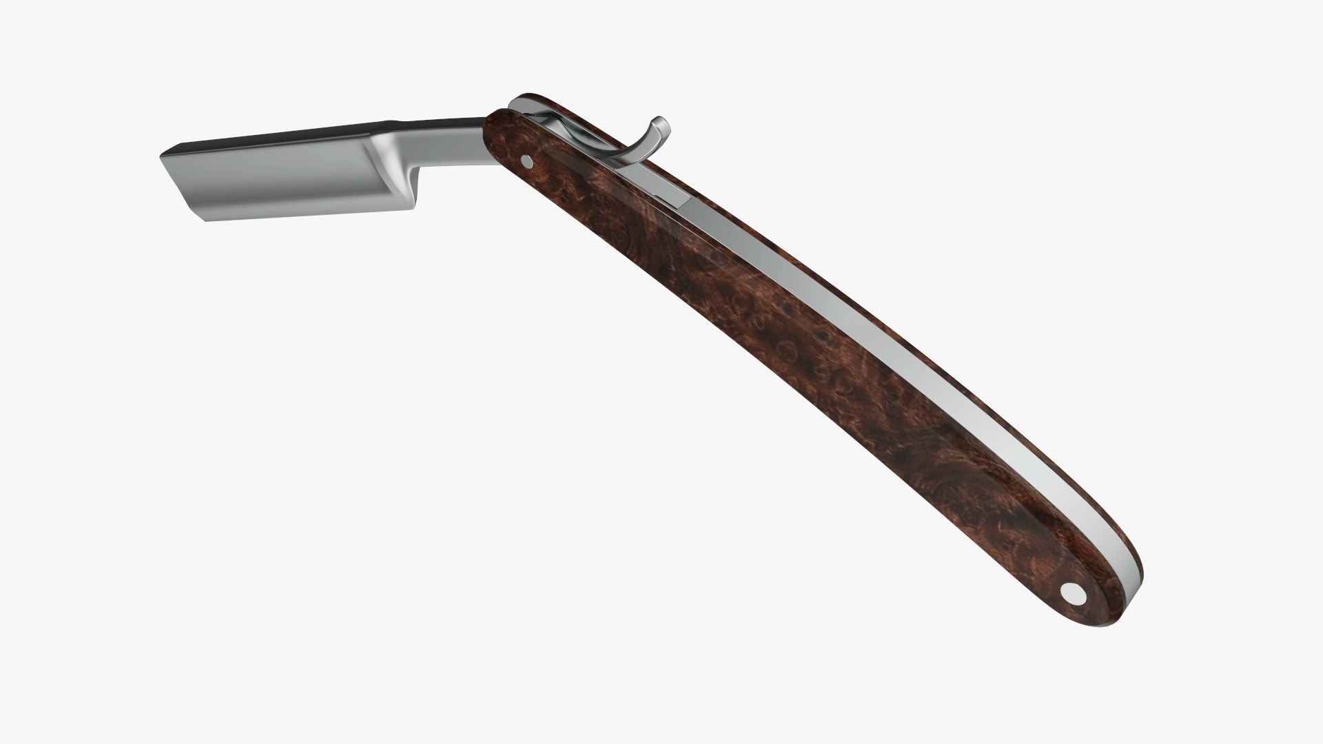Straight vintage razor open 3D model_4