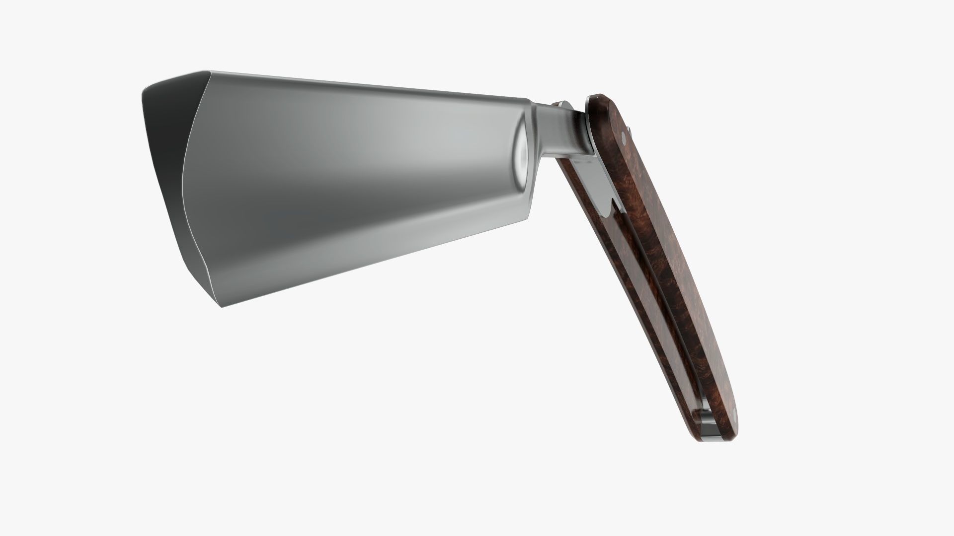 Straight vintage razor open 3D model_3