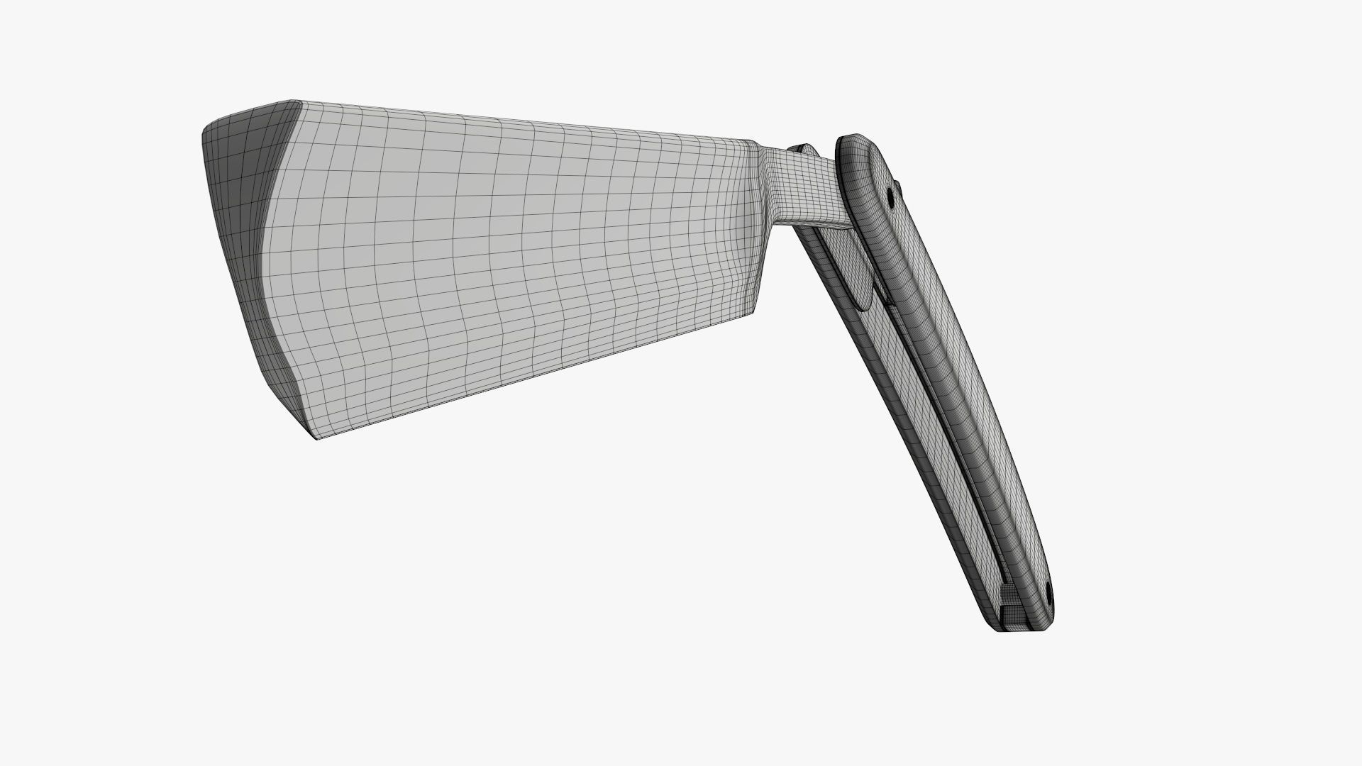 Straight vintage razor open 3D model_8