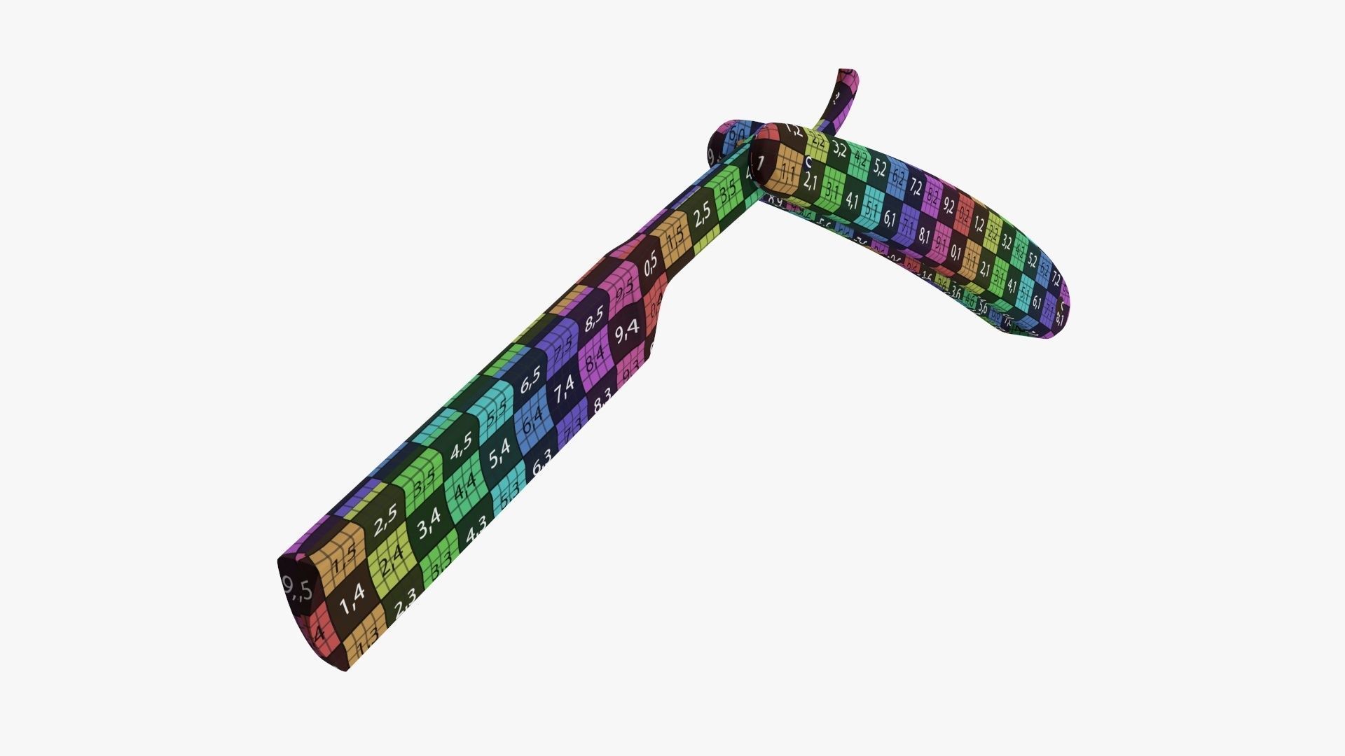 Straight vintage razor open 3D model_10