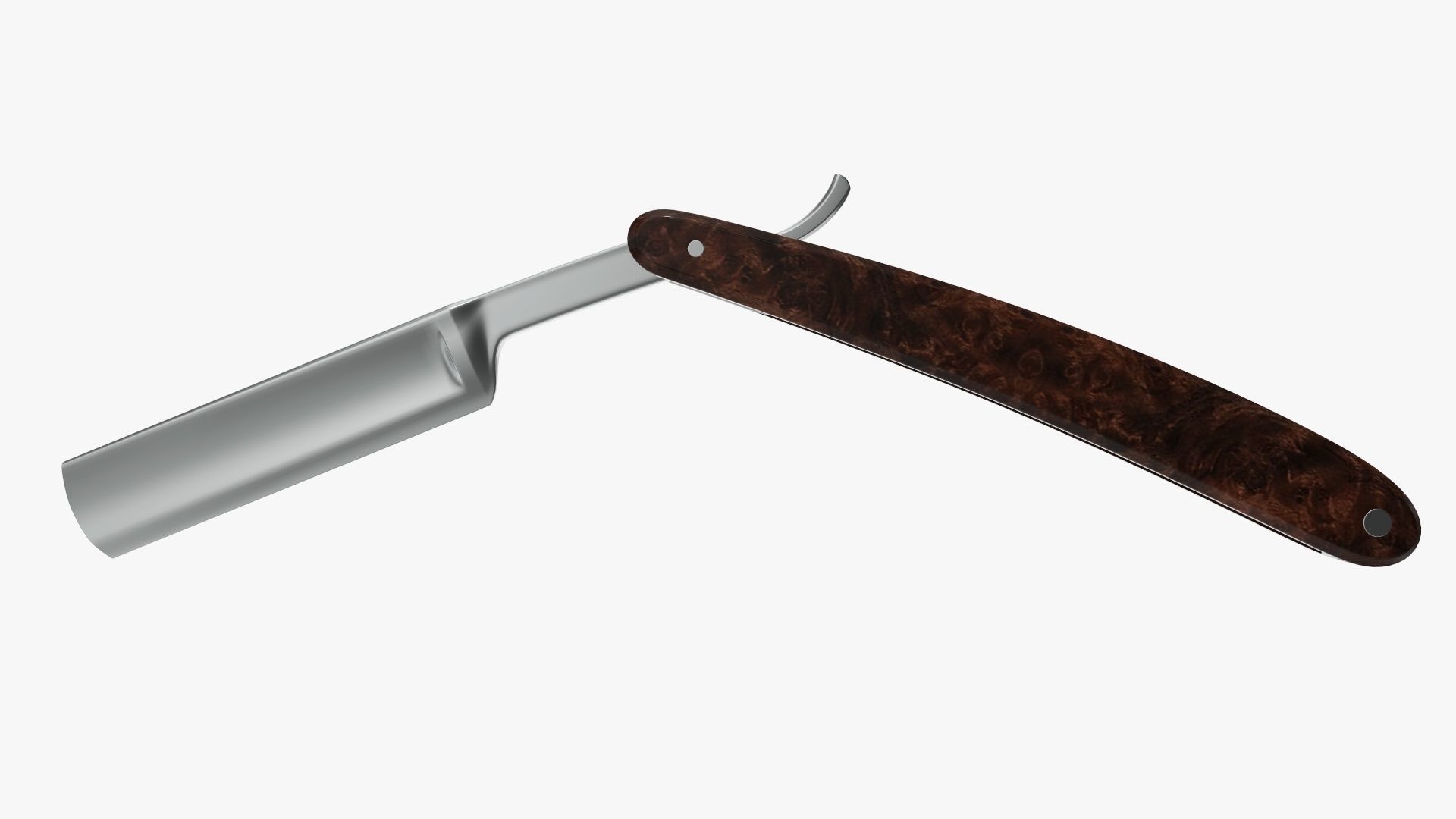 Straight vintage razor open 3D model_1
