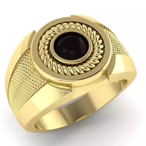 signet ring with gem one carat