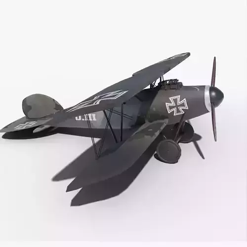 Albatros DIII German world war 1 plane  Low-poly 3D model