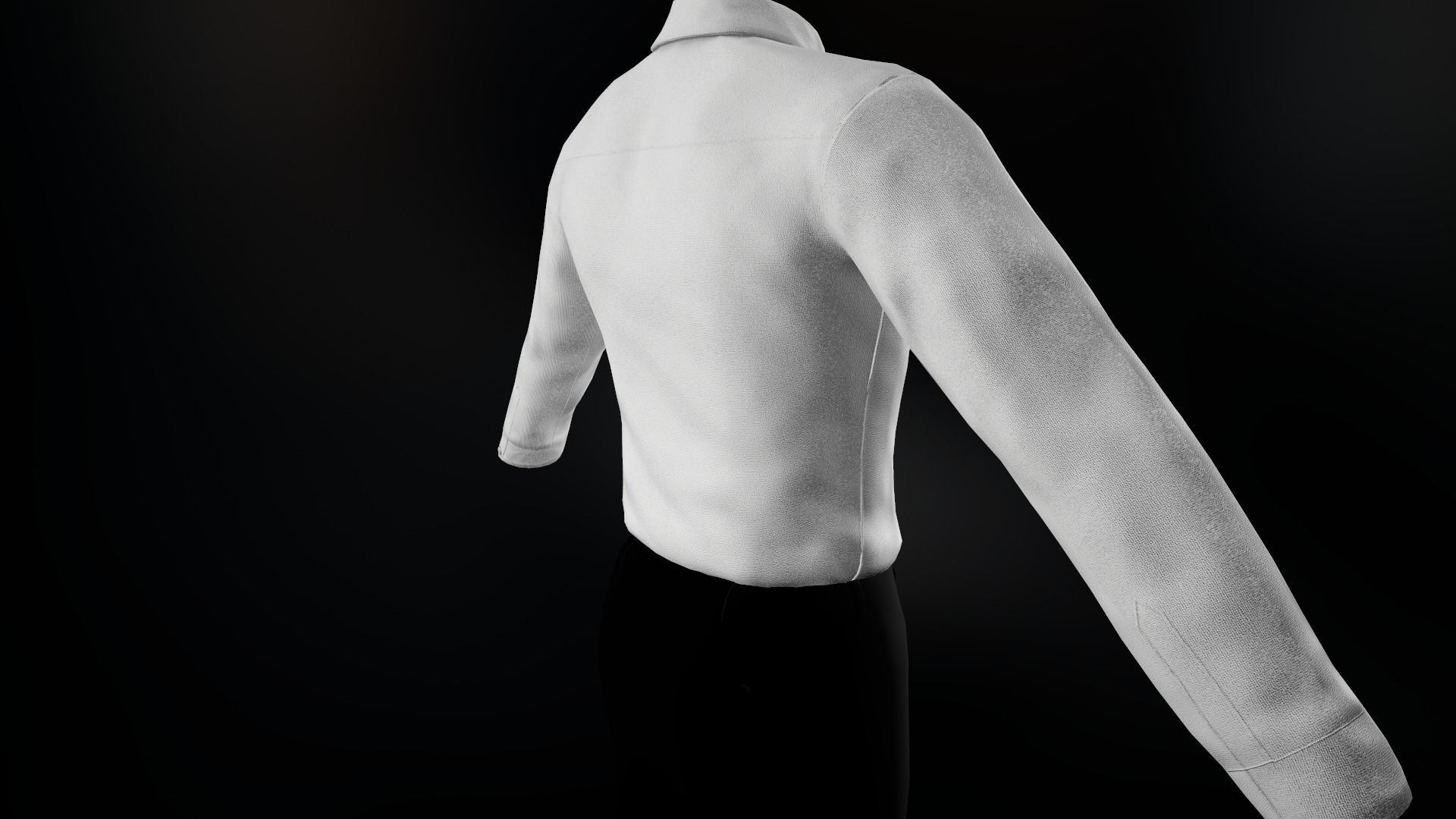 White Suit Shirt Low-poly 3D model_14