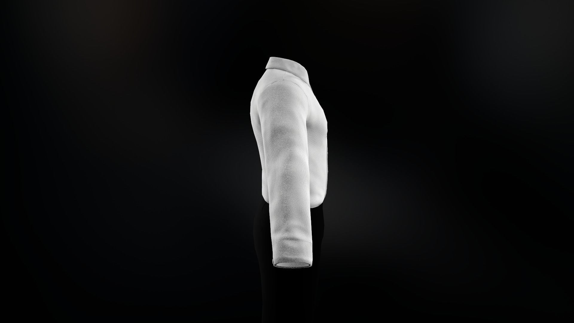 White Suit Shirt Low-poly 3D model_4