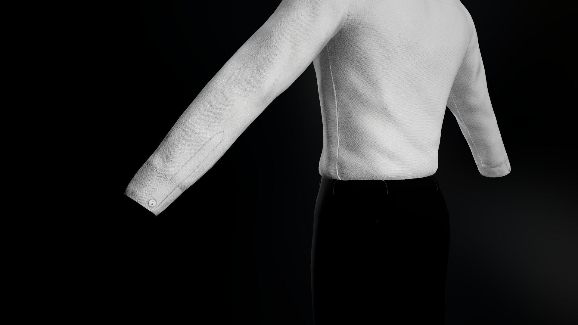 White Suit Shirt Low-poly 3D model_8