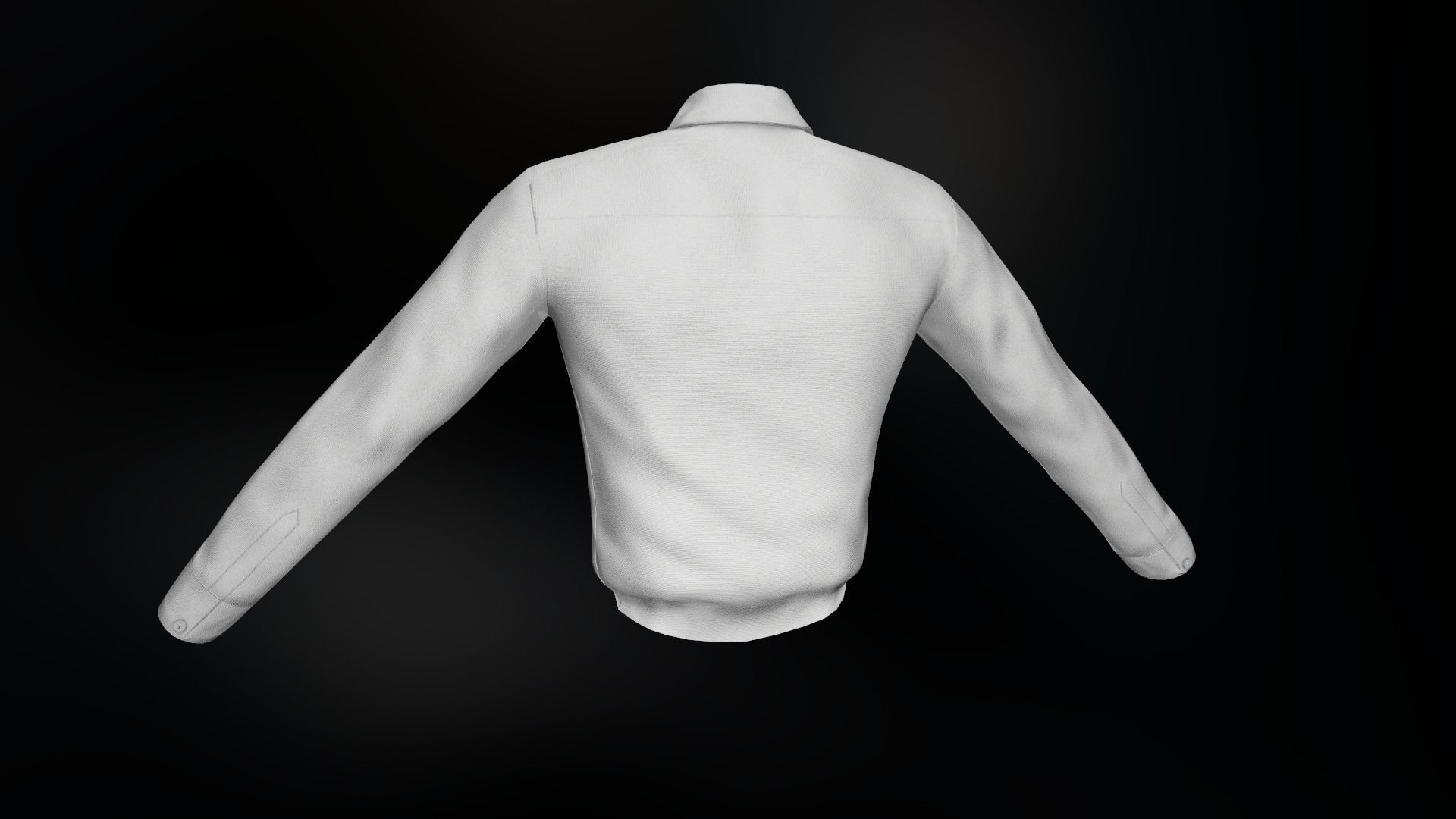 White Suit Shirt Low-poly 3D model_16