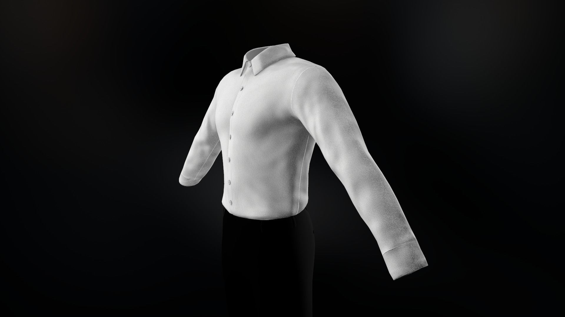 White Suit Shirt Low-poly 3D model_2