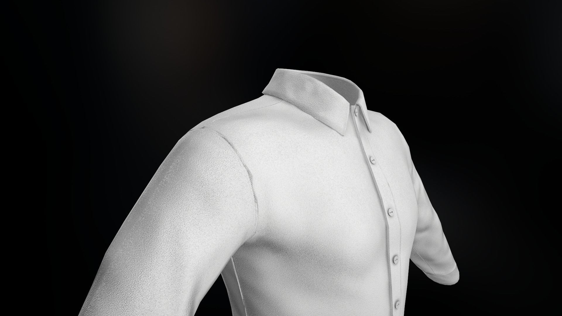 White Suit Shirt Low-poly 3D model_12