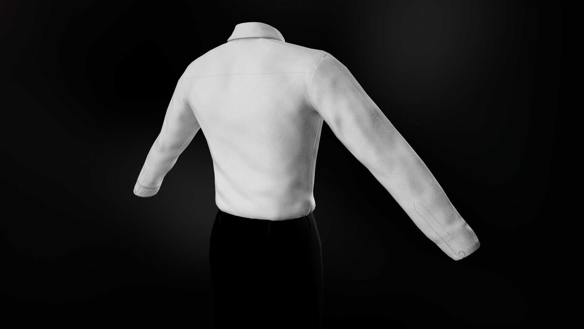 White Suit Shirt Low-poly 3D model_5