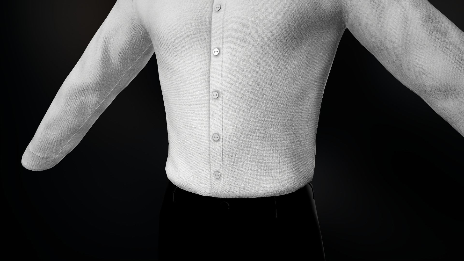 White Suit Shirt Low-poly 3D model_10