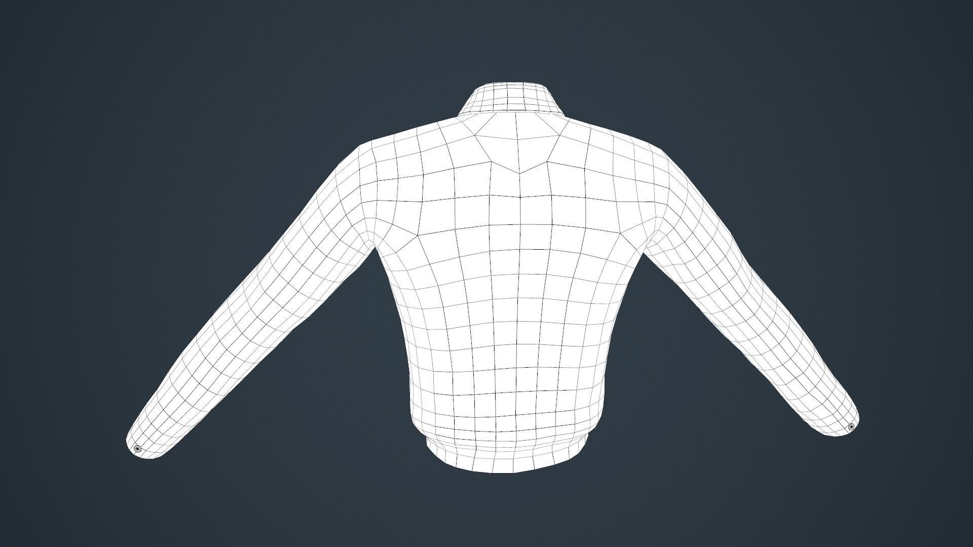 White Suit Shirt Low-poly 3D model_20