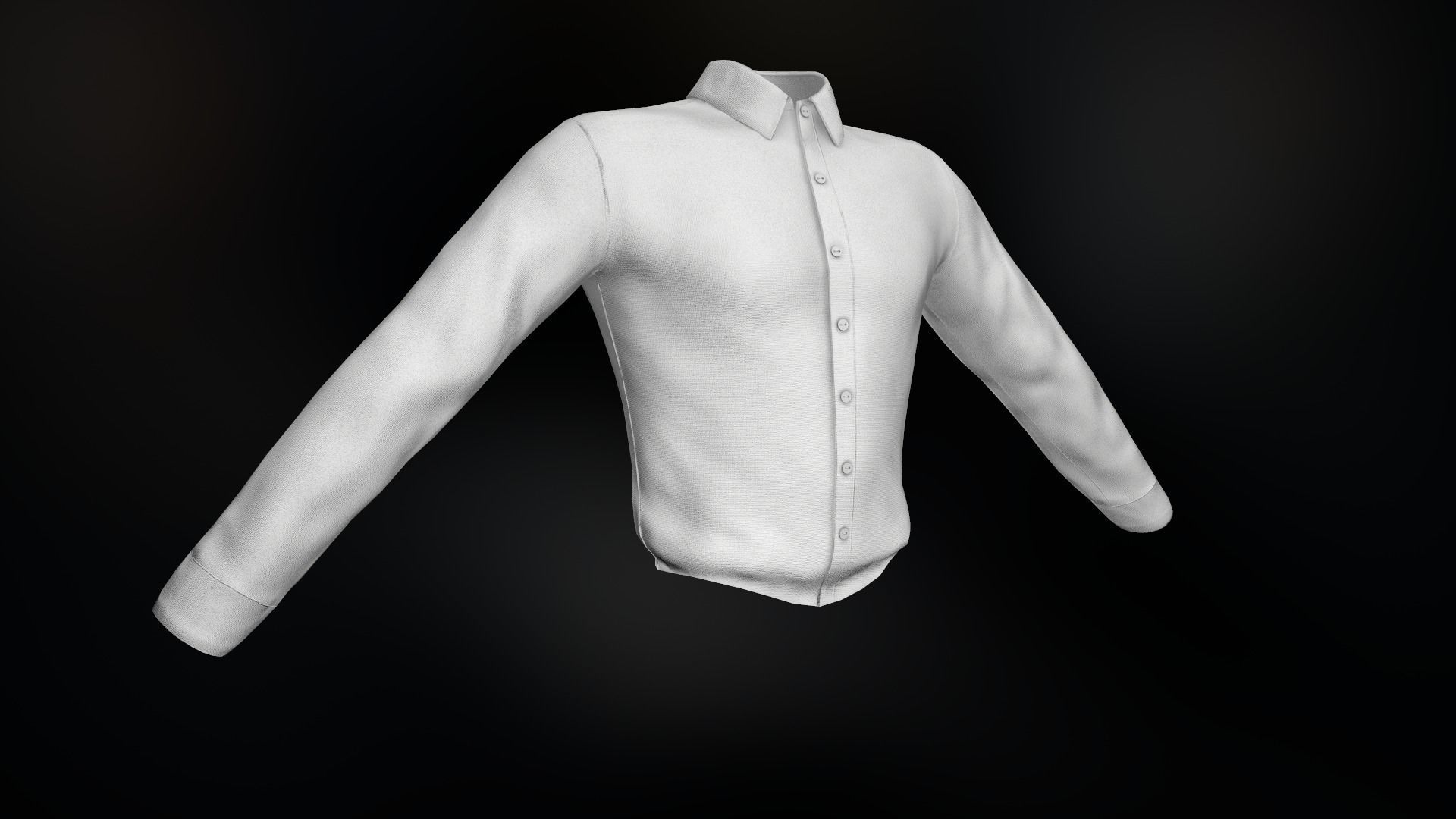 White Suit Shirt Low-poly 3D model_15