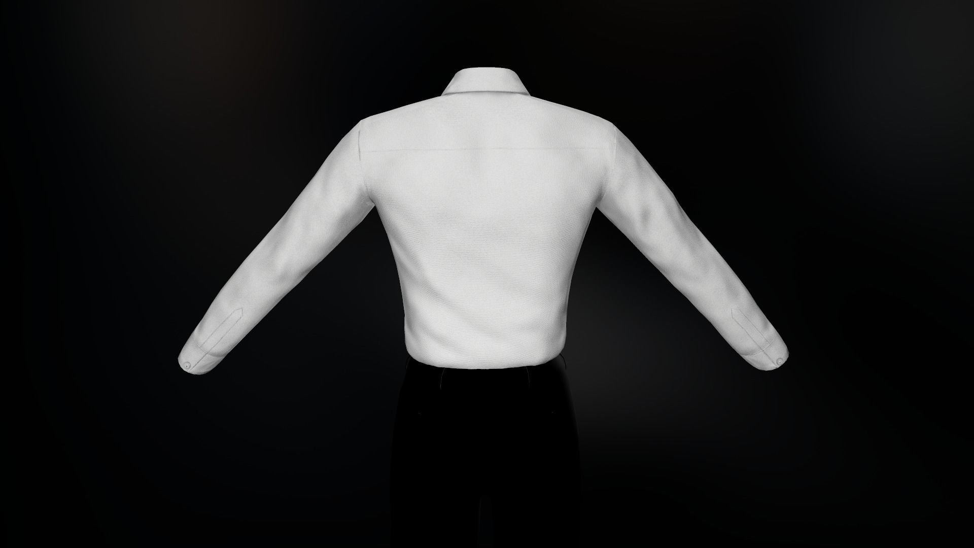 White Suit Shirt Low-poly 3D model_3